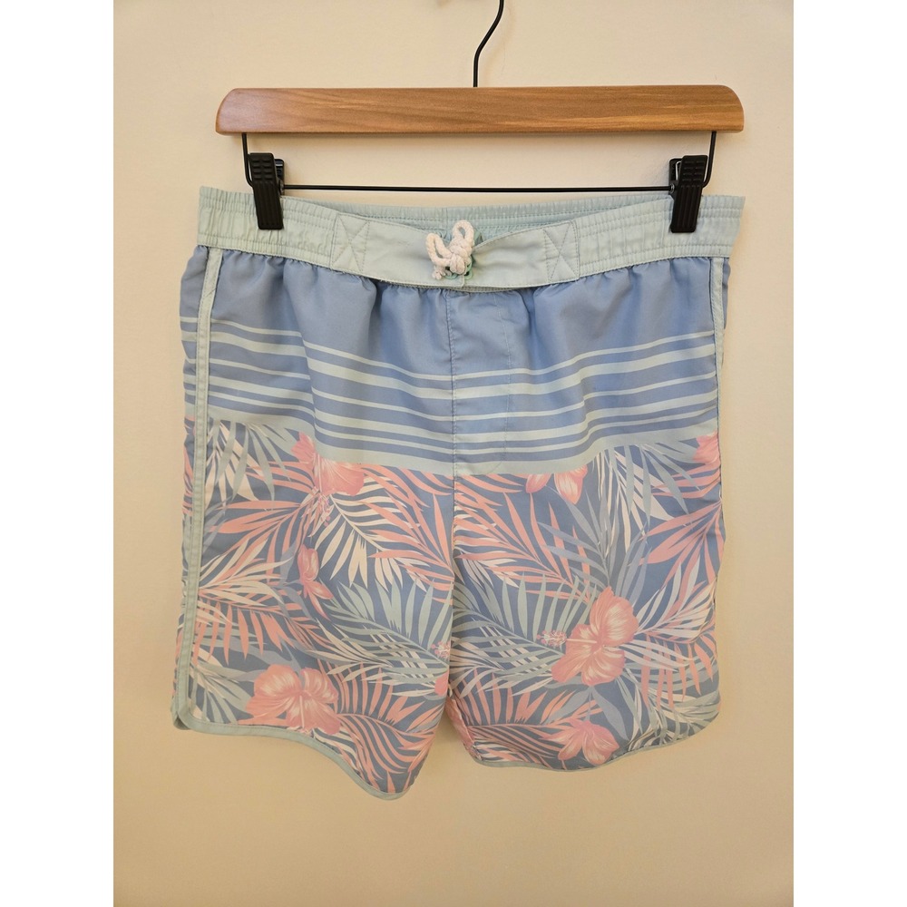Tommy Bahama Swim Trunks‎ Mens M Blue Pink Tropical Floral Board Shorts